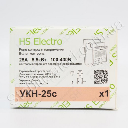 HS-Electro УКН-25с ( термозащита ) - реле напряжения - описания, отзывы, подробная характеристика 